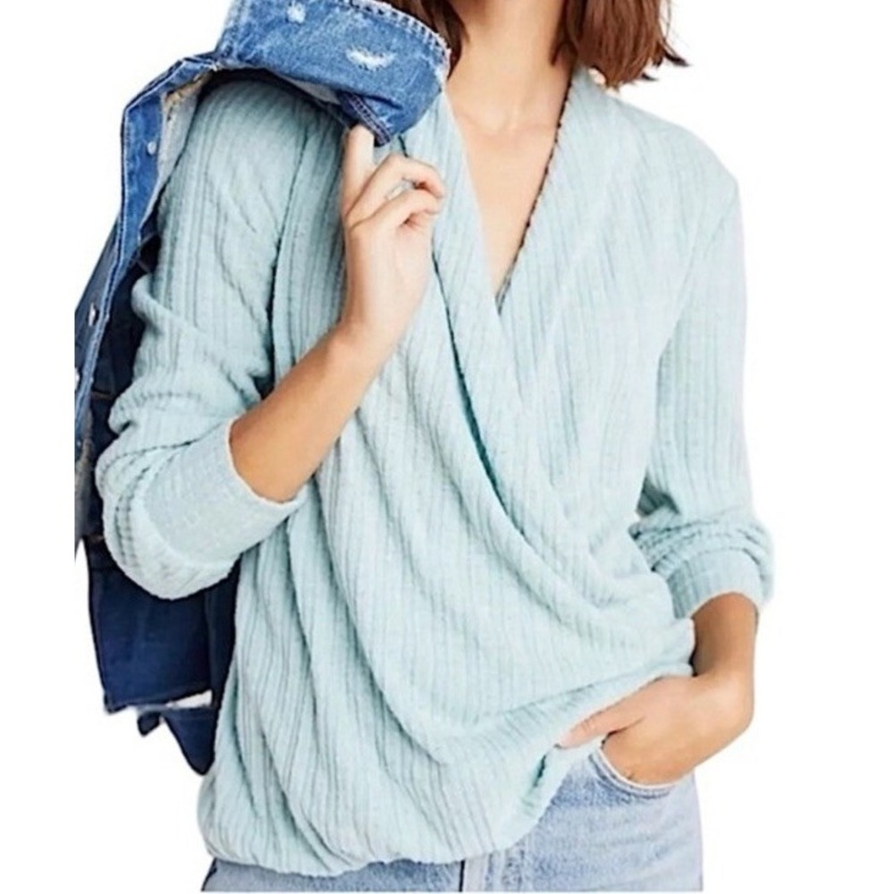 Anthropologie Maeve Knit Faux Wrap Mint Green Women's‎ Size Small